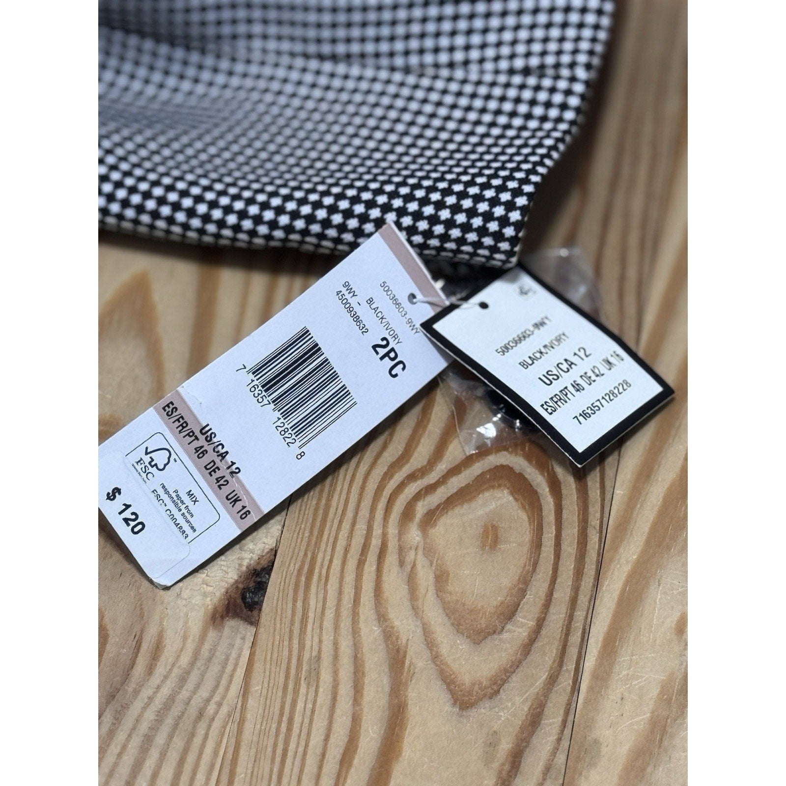 Le Suit Black Ivory Skirt Suit (2-Pieces) New With Tags Women’s Size 12 NWT