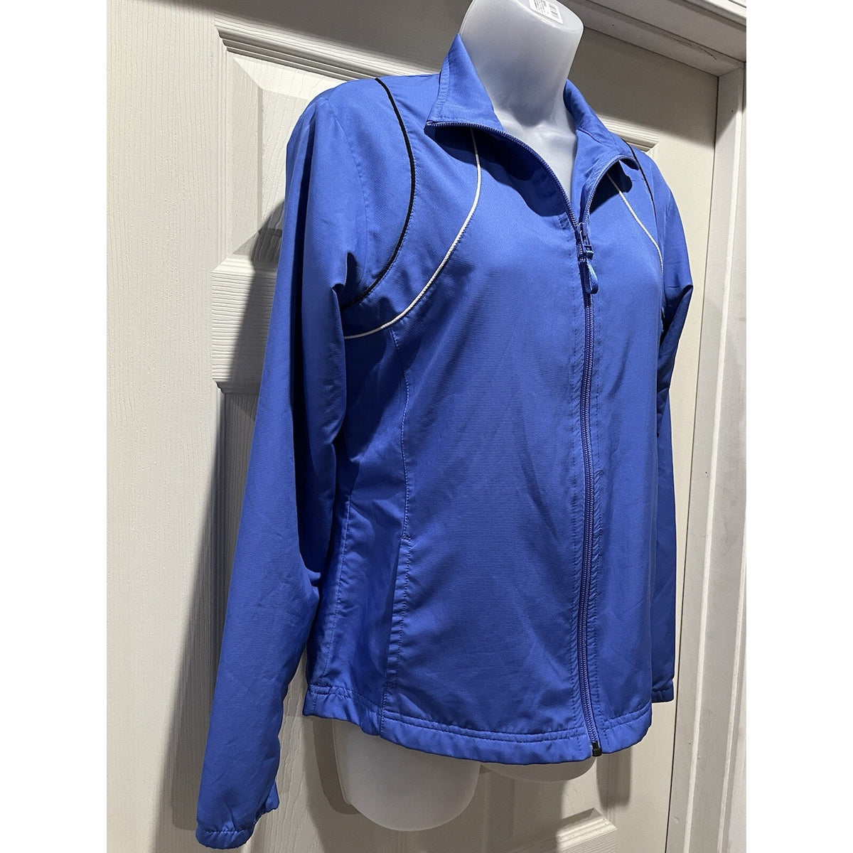 Vintage Reebok Windbreaker Jacket Women's Size Medium Full Zip Blue Purple