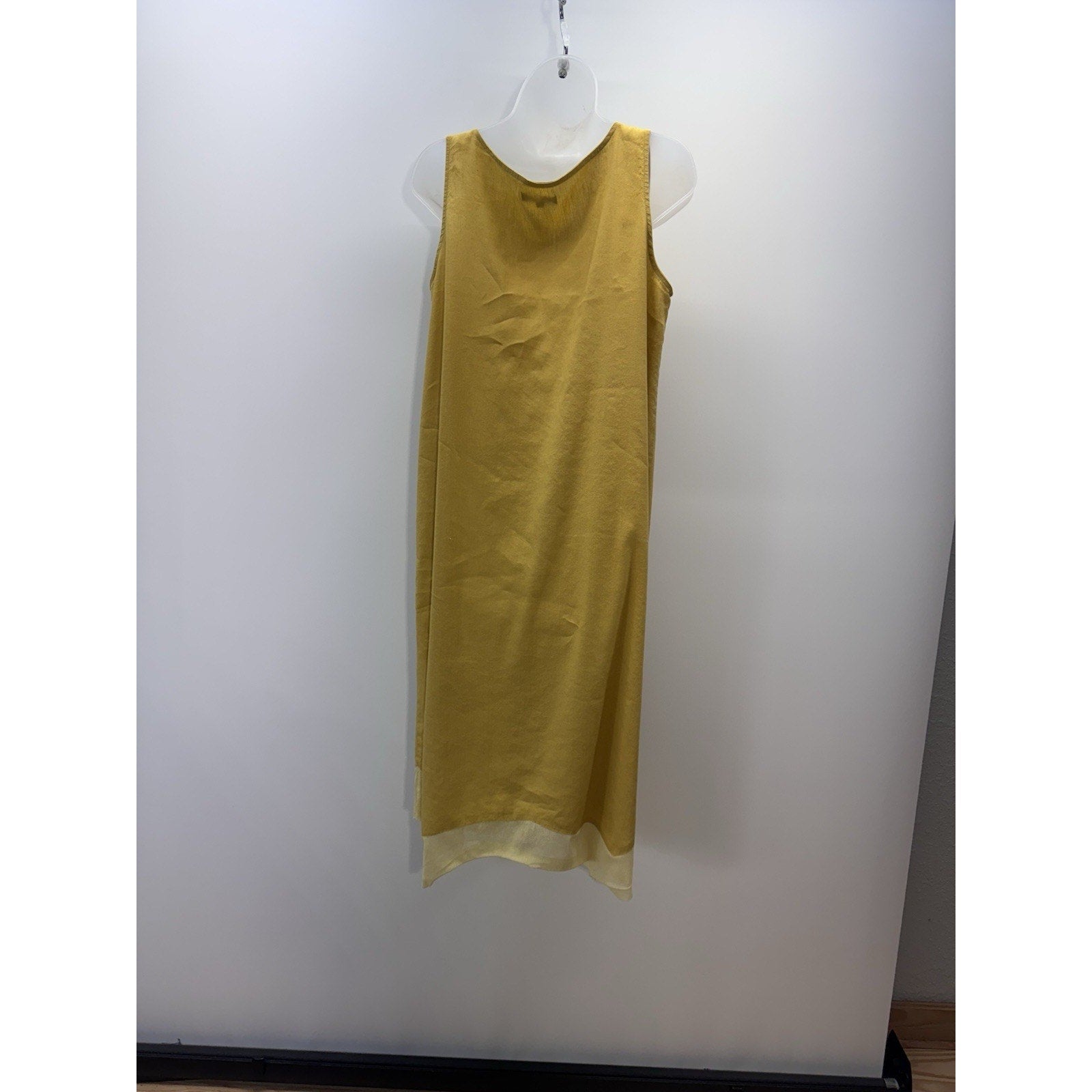 For Cynthia (Rowley) Linen Blend Mustard Women's Asymmetrical Dress Size Medium