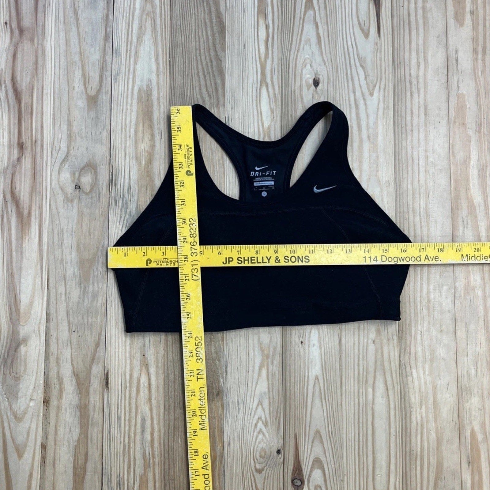 Nike Women’s Dri Fit Sport Bra Racer Back Black Swoosh Logo