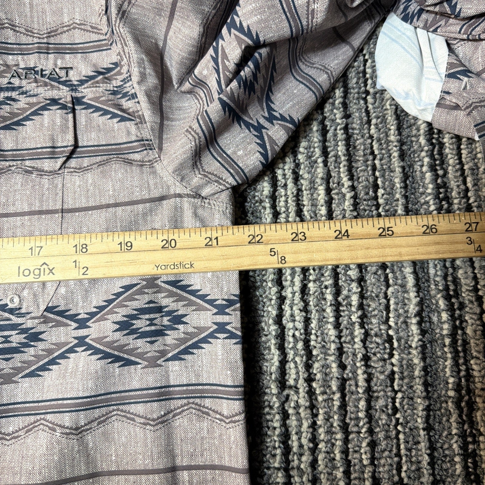 Ariat Tek Mens Small VentTEK Long Sleeve Shirt Western Southwest Aztec NWT