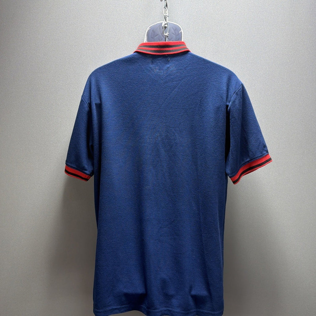 RS1NE Men's Embroidered Blue Short Sleeve Polo Shirt Sz 2XL Streetwear