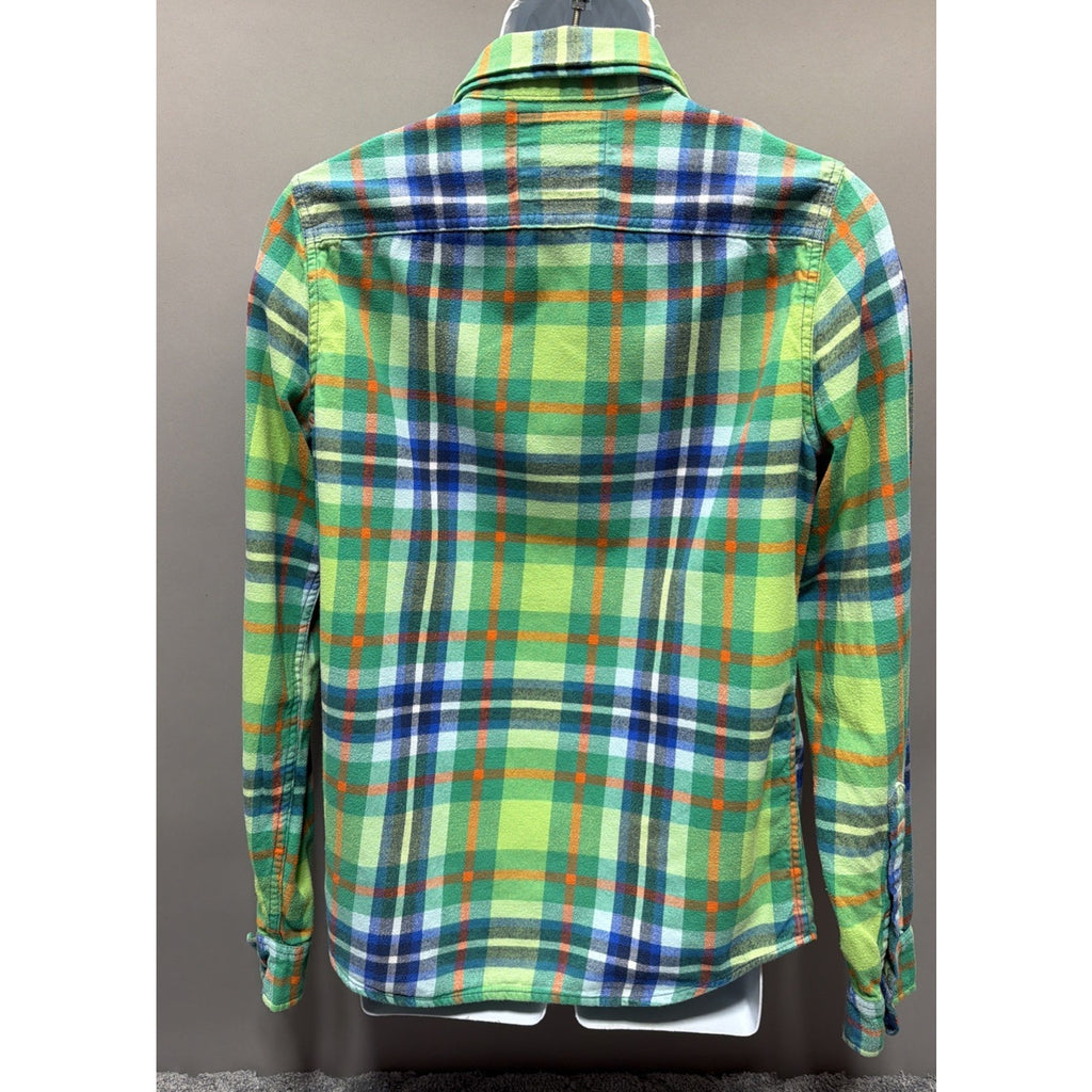 Hollister Men's Twill Flannel Shirt Medium Plaid Button Up Long Sleeve Casual