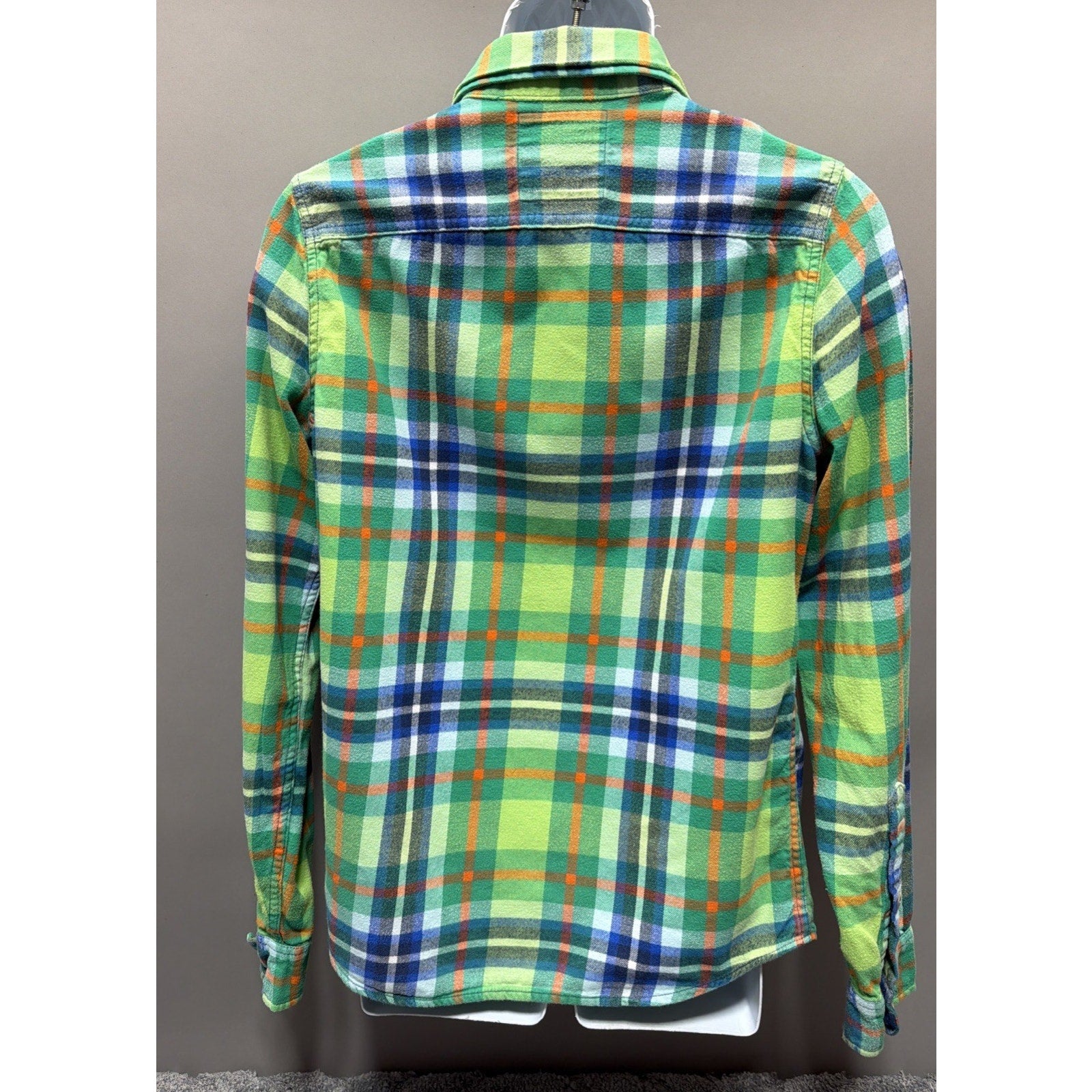 Hollister Men's Twill Flannel Shirt Medium Plaid Button Up Long Sleeve Casual