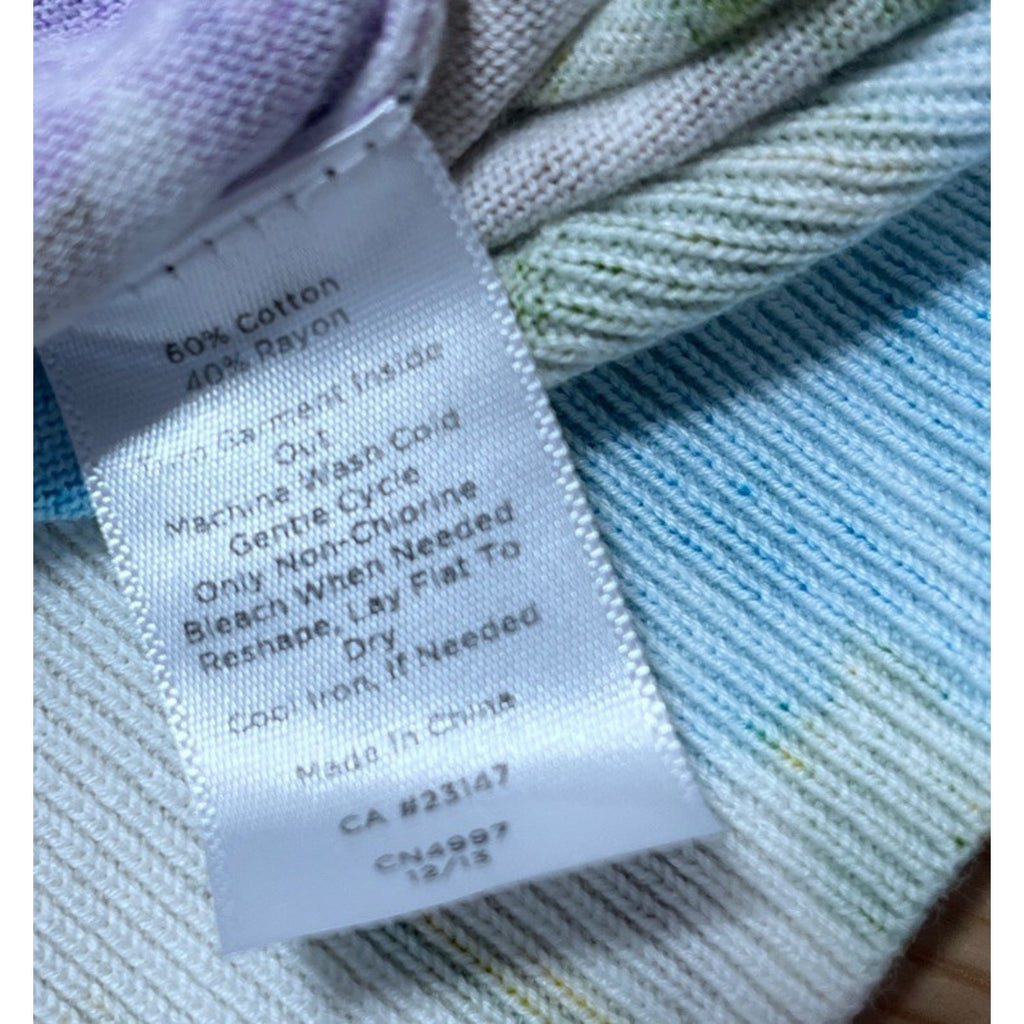 Talbot's 3/4 Sleeve Floral Button Front Cardigan XS Cotton Blend