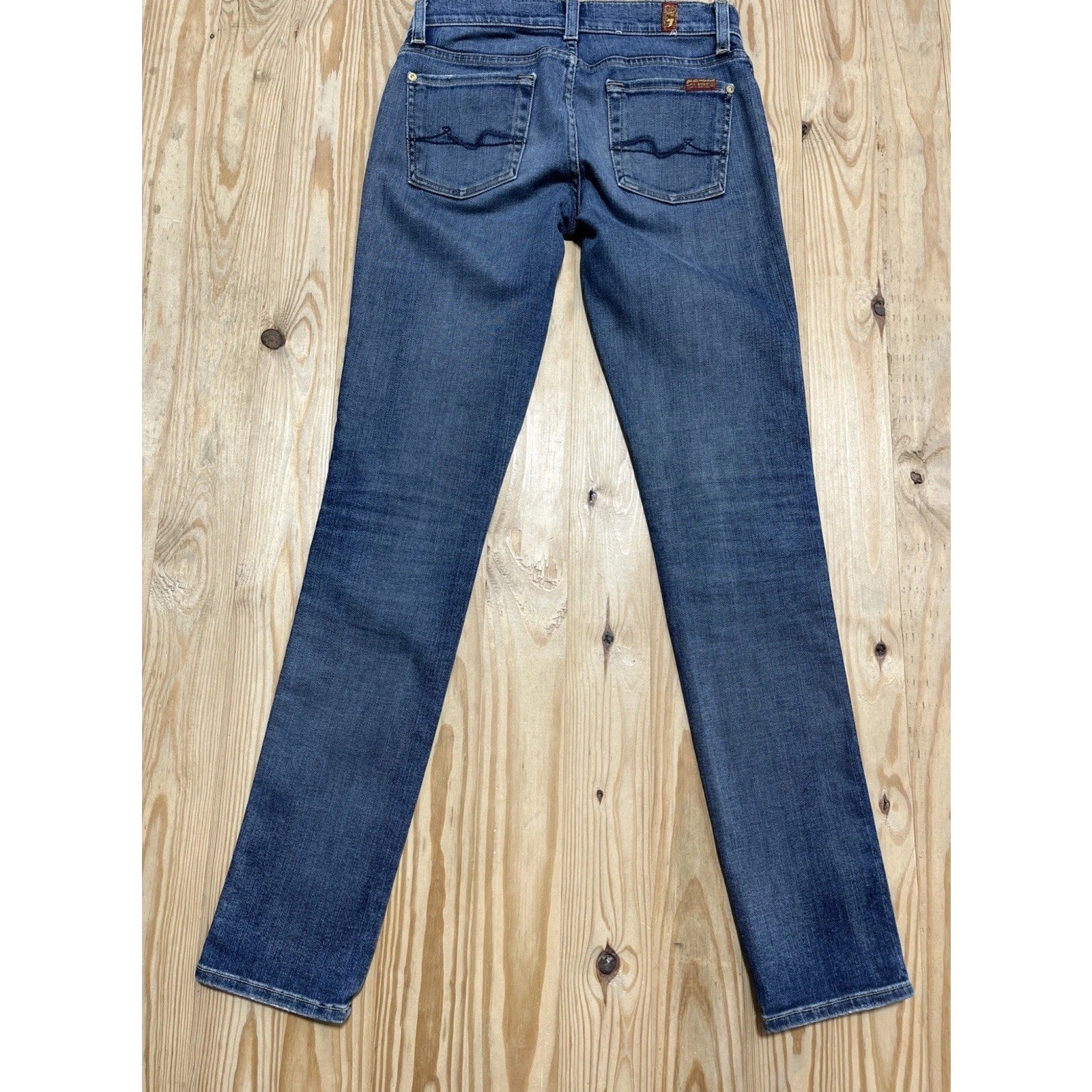 7 For All Mankind Roxanne Mid-Rise Slim Straight Leg Denim Women's Jeans Size 26