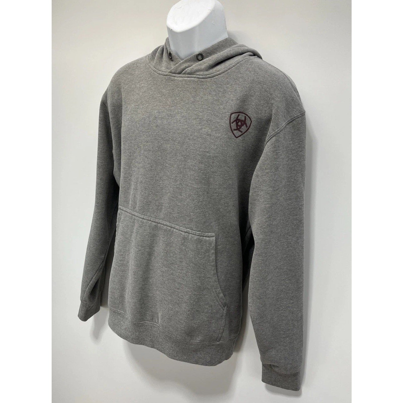 Ariat Hoodie Men M Heather Grey Graphic Logo Pullover