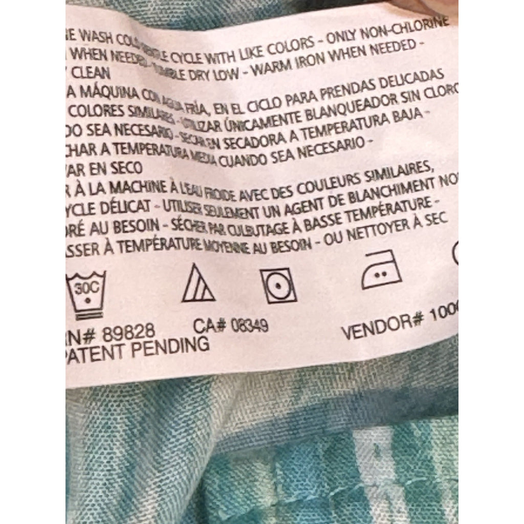 Gloria Vanderbilt Missy 100% Viscose Blue Green White Tunic Shirt Size XL