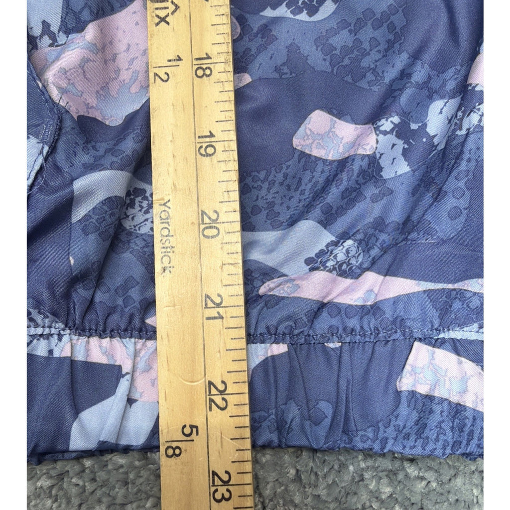 Reebok Women's Woven Printed Half Zip Blue Indigo Windbreaker Jacket Size M New