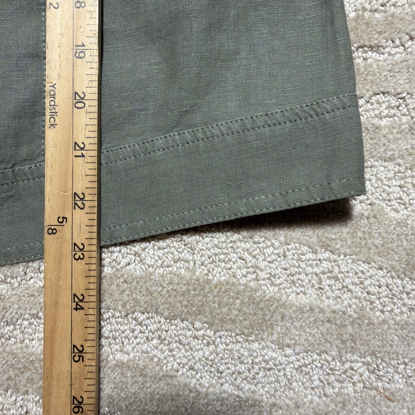 Chico's Linen Crochet Lace Back Vest 3 XL Olive Green Excellent Button Front