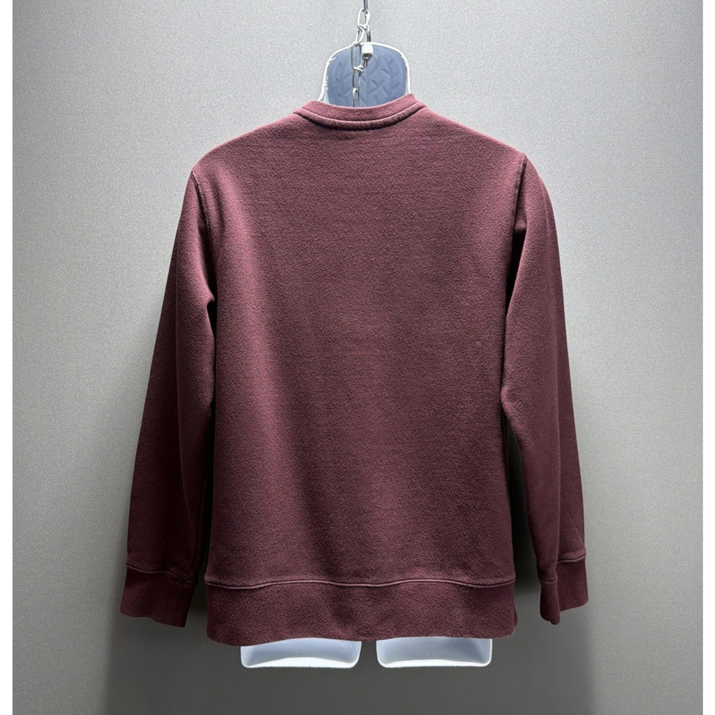 Eddie Bauer Soft Fleece Sweatshirt Shirt Crew Neck Burgundy Men's Size S