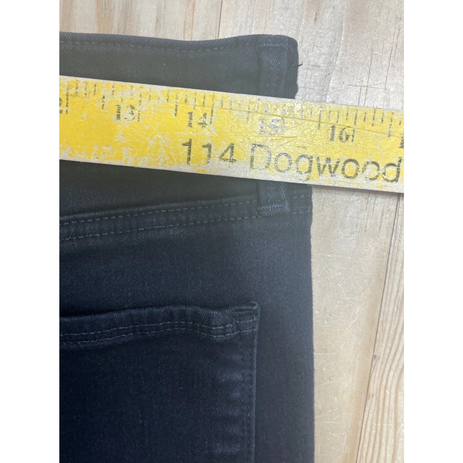 Athleta Jeans Womens 12 Tall Black Skinny Stretch Denim Zip Pocket