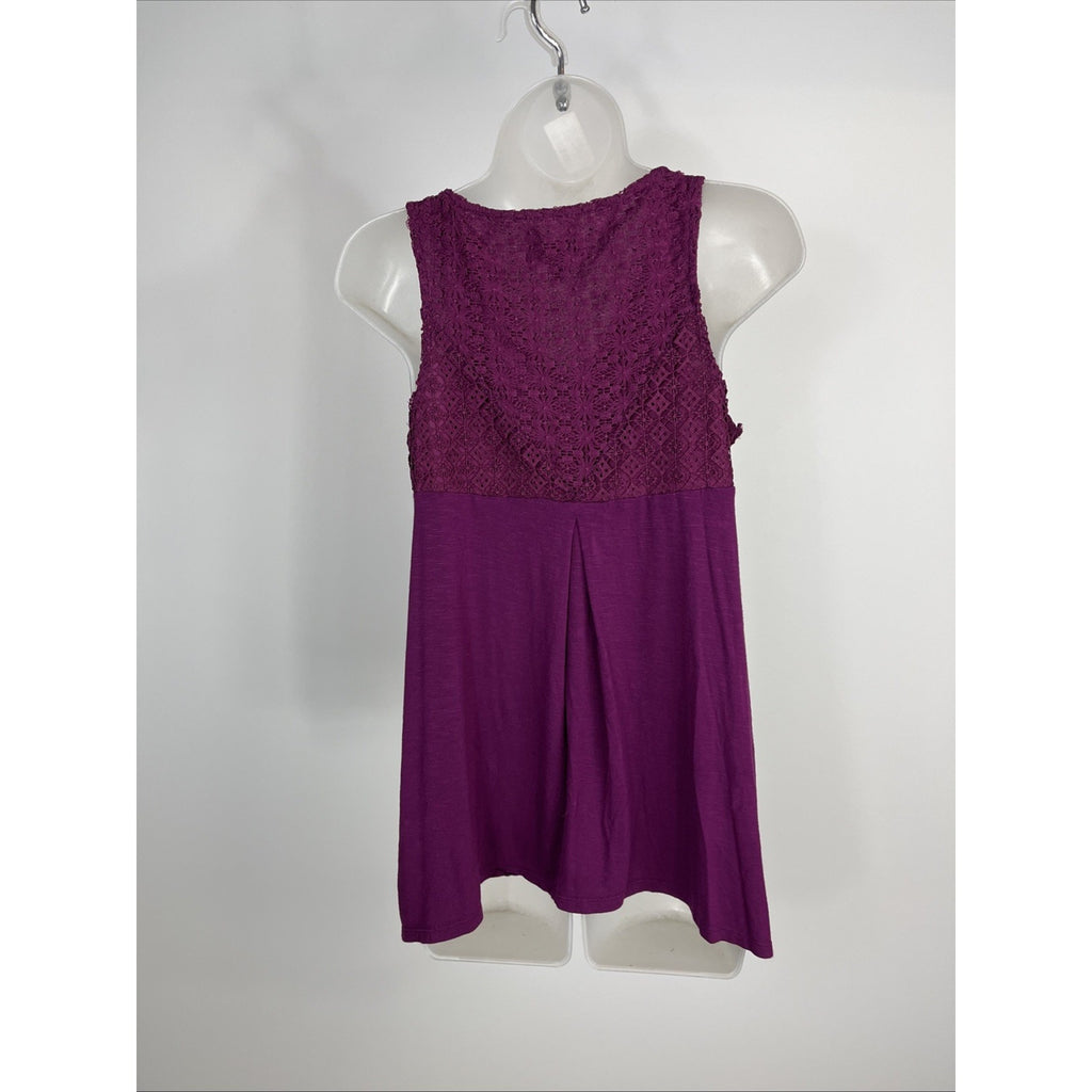 Knox Rose Tank Embroidered SZ XS Cross Stitch Floral Sleeveless Boho
