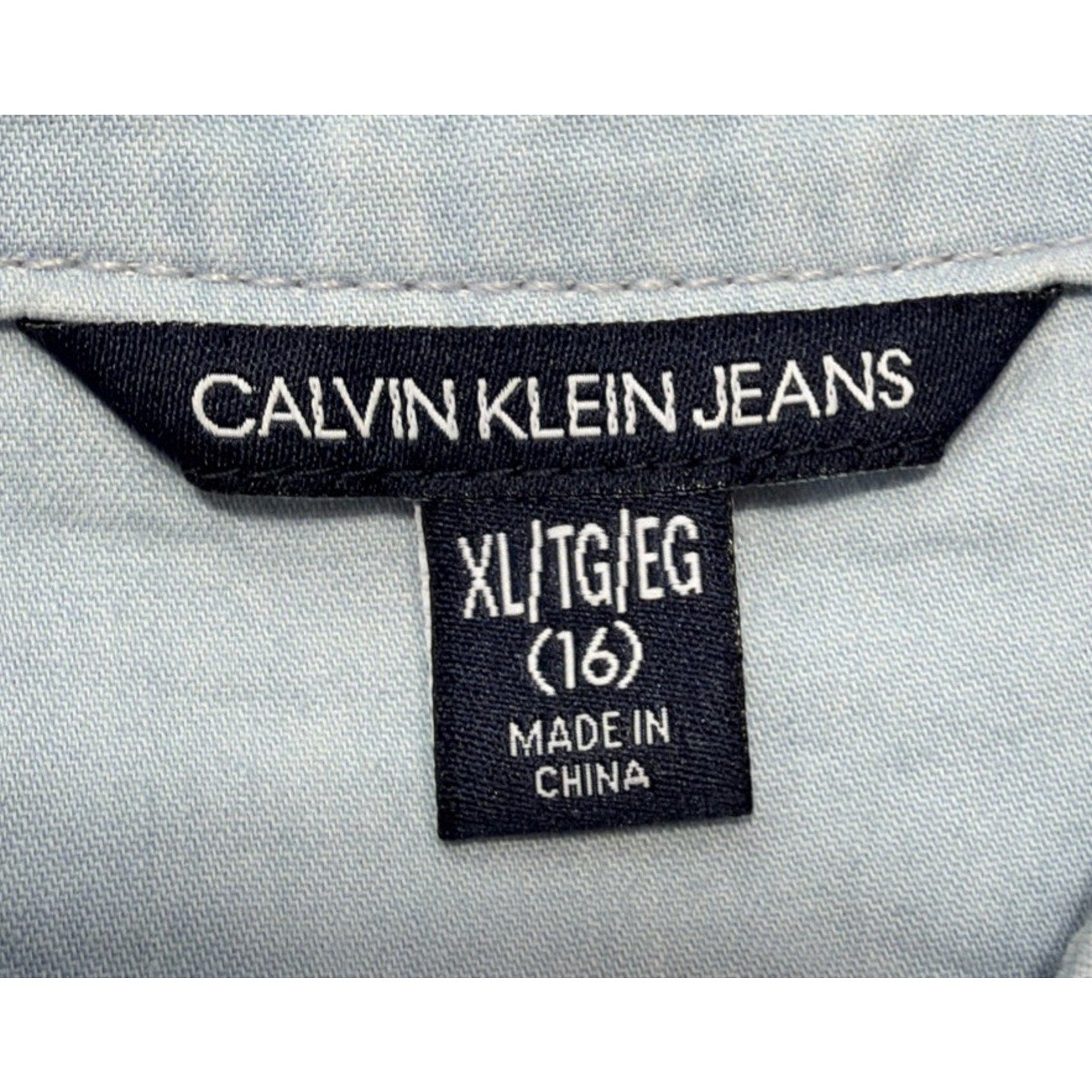 New Calvin Klein Girl's Juniors Chambray Denim Shirt Dress Size XL/16 NWT
