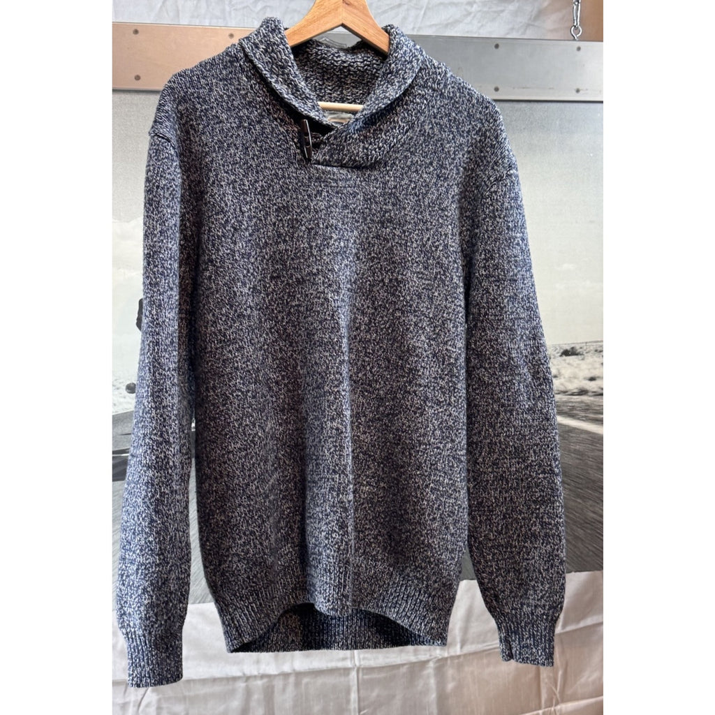 Old Navy Men’s Large Pullover Sweater Navy Blue Long Sleeve Button Neck