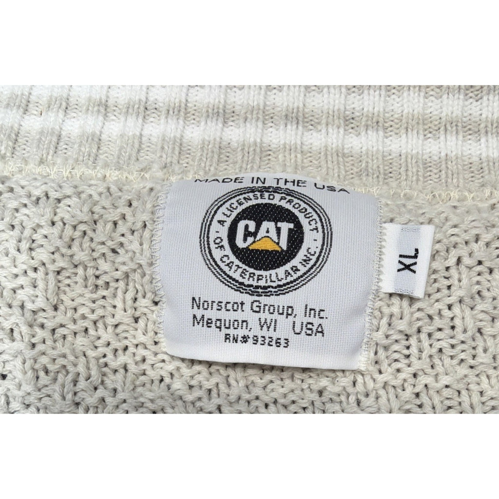 Vinatge Caterpillar Equipment Knit Sweater Size XL Made In USA