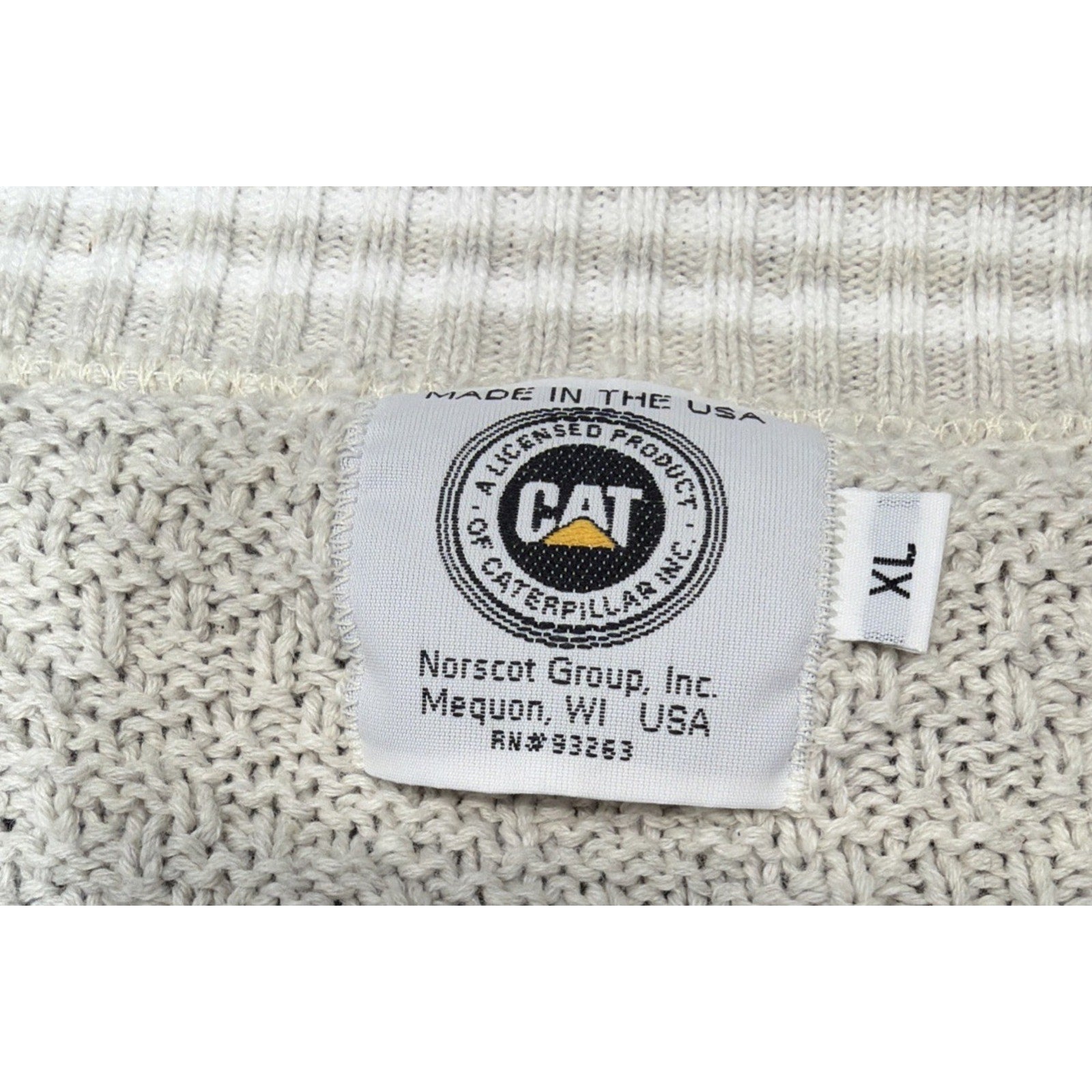 Vinatge Caterpillar Equipment Knit Sweater Size XL Made In USA