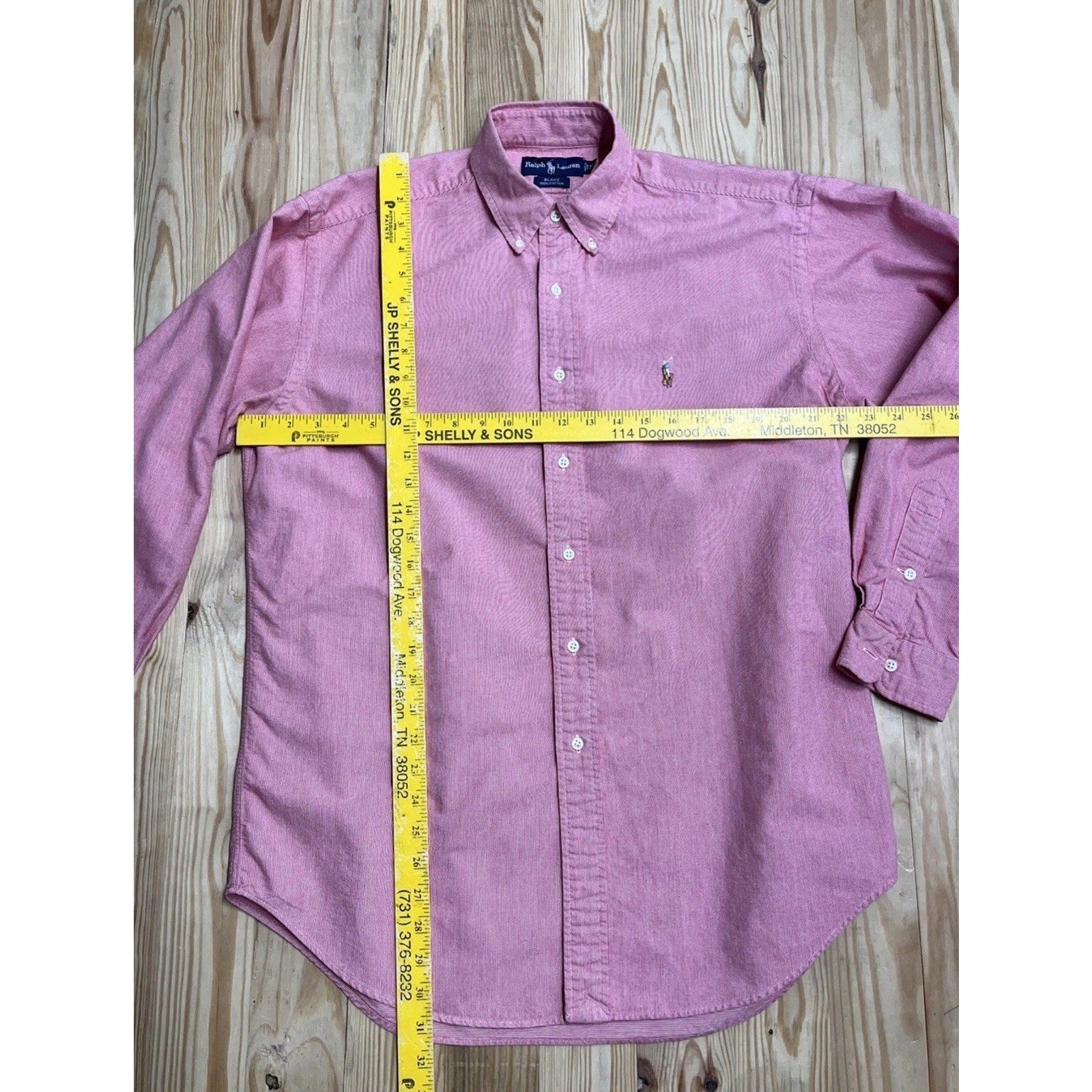 Ralph Lauren Blake Shirt Mens Size M Pink Flesh Pony Long Sleeve Buton Dwn