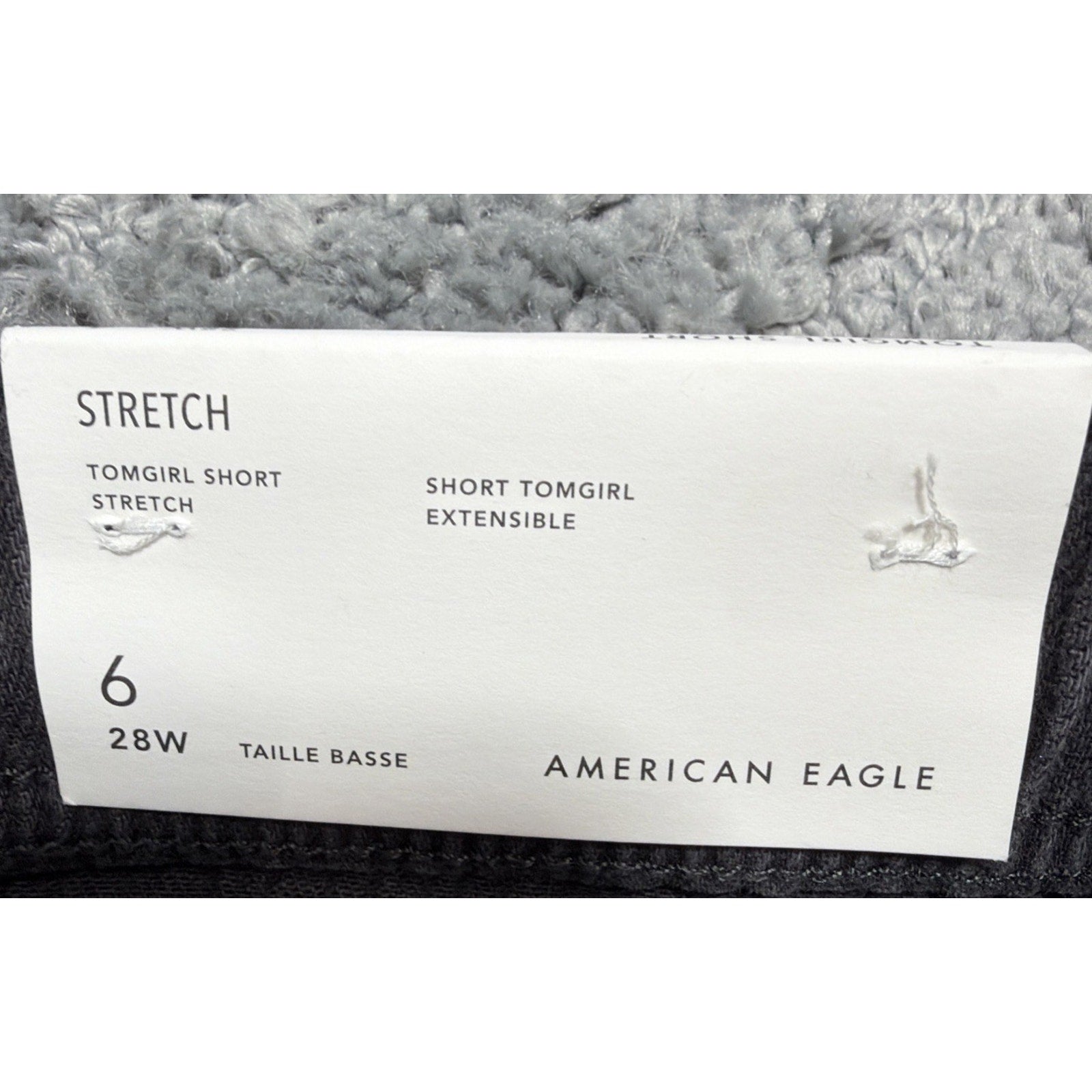 American Eagle Low Rise Denim Tomgirl Gray Shorts Womens Sz 6 New