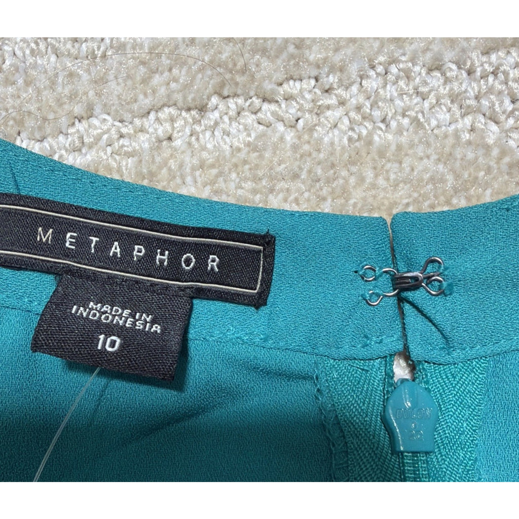 Vintage Sears Metaphor Womens 10Jumpsuit Sleeveless Pockets Teal NWT Stretch