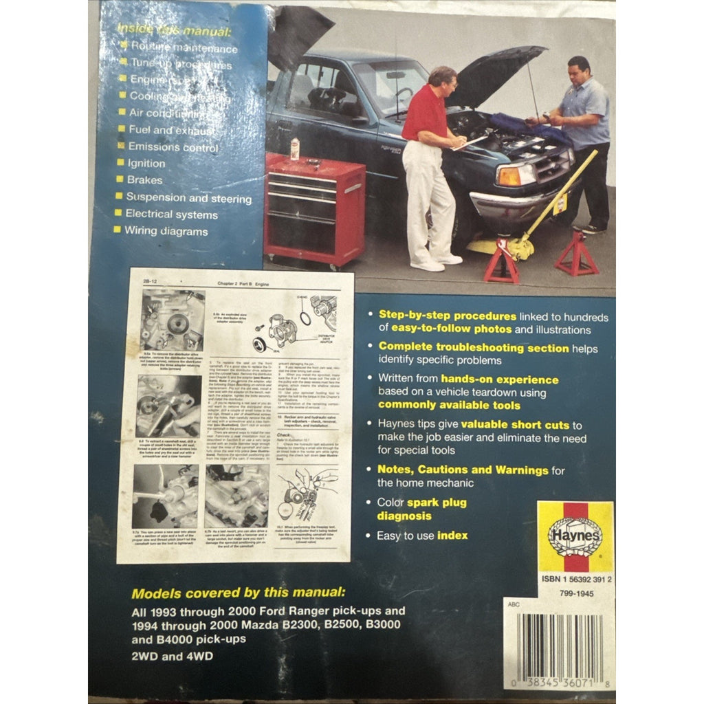 Ford Ranger Pick-Ups 1993 thru 2000 Haynes Repair Manual 36071