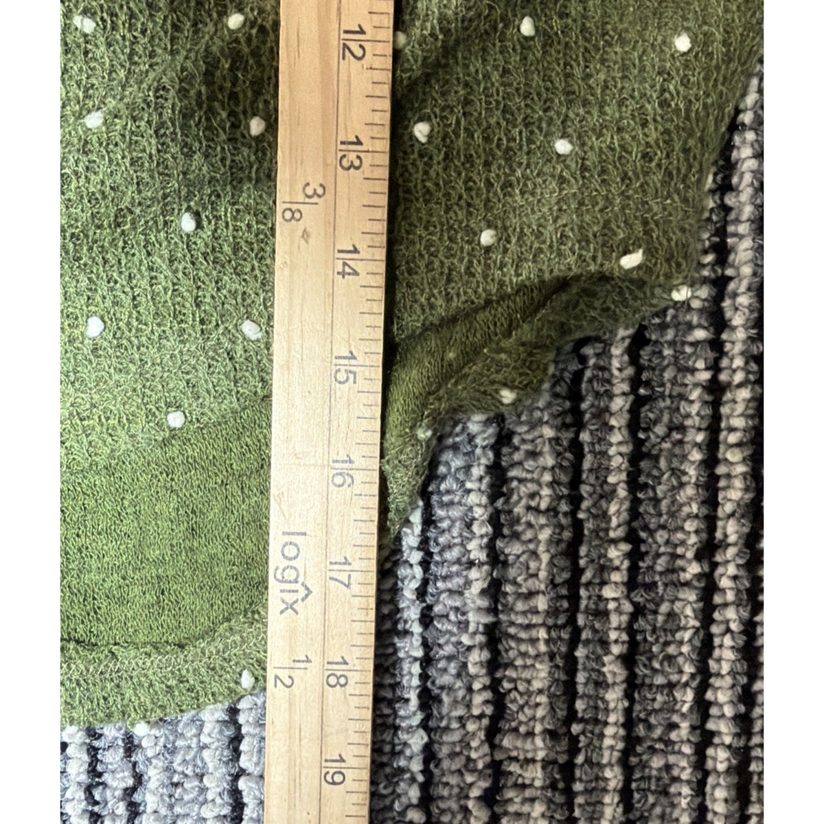 PPLA Swiss Dot Long Sleeve Sweater Size S Oversized Cropped Cozy Green