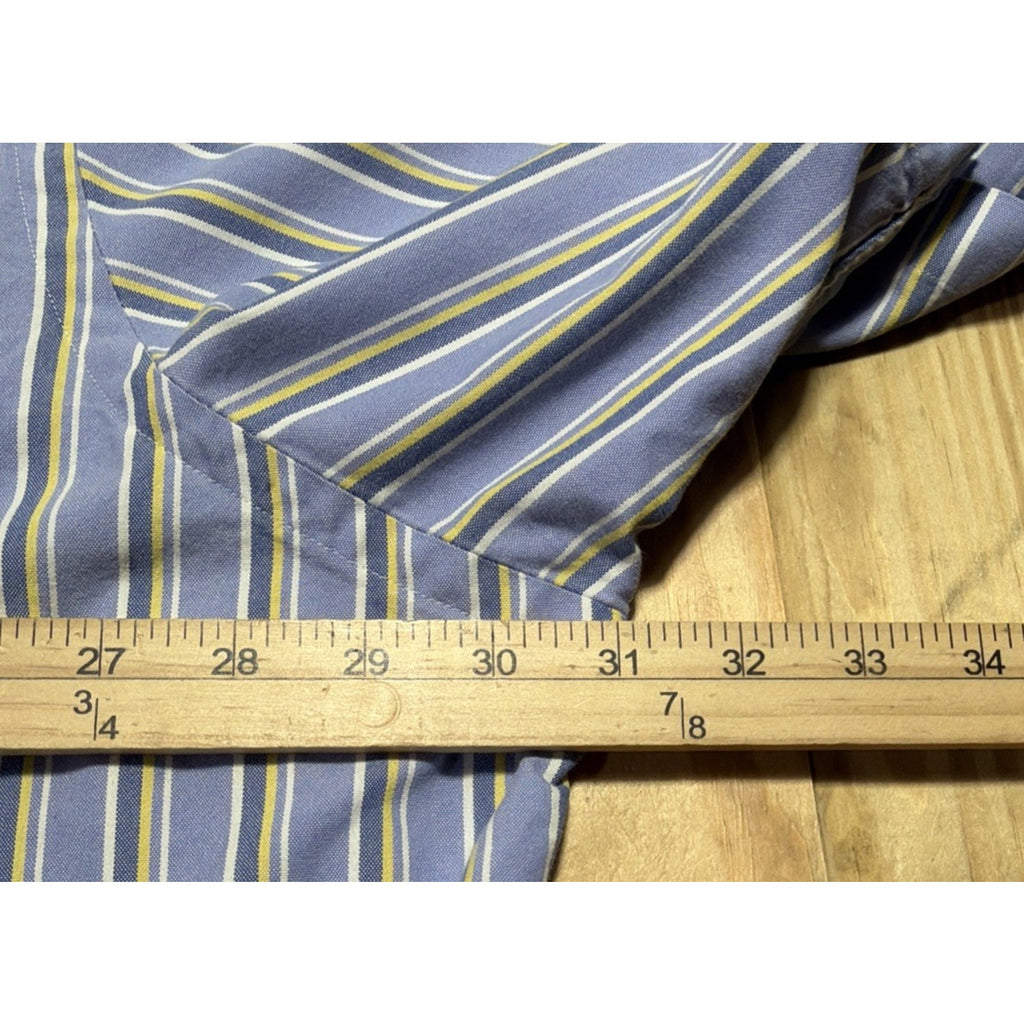 Ralph Lauren Short Sleeve Button Collar Oxford Shirt Blue Stripe Mens Big 4XB