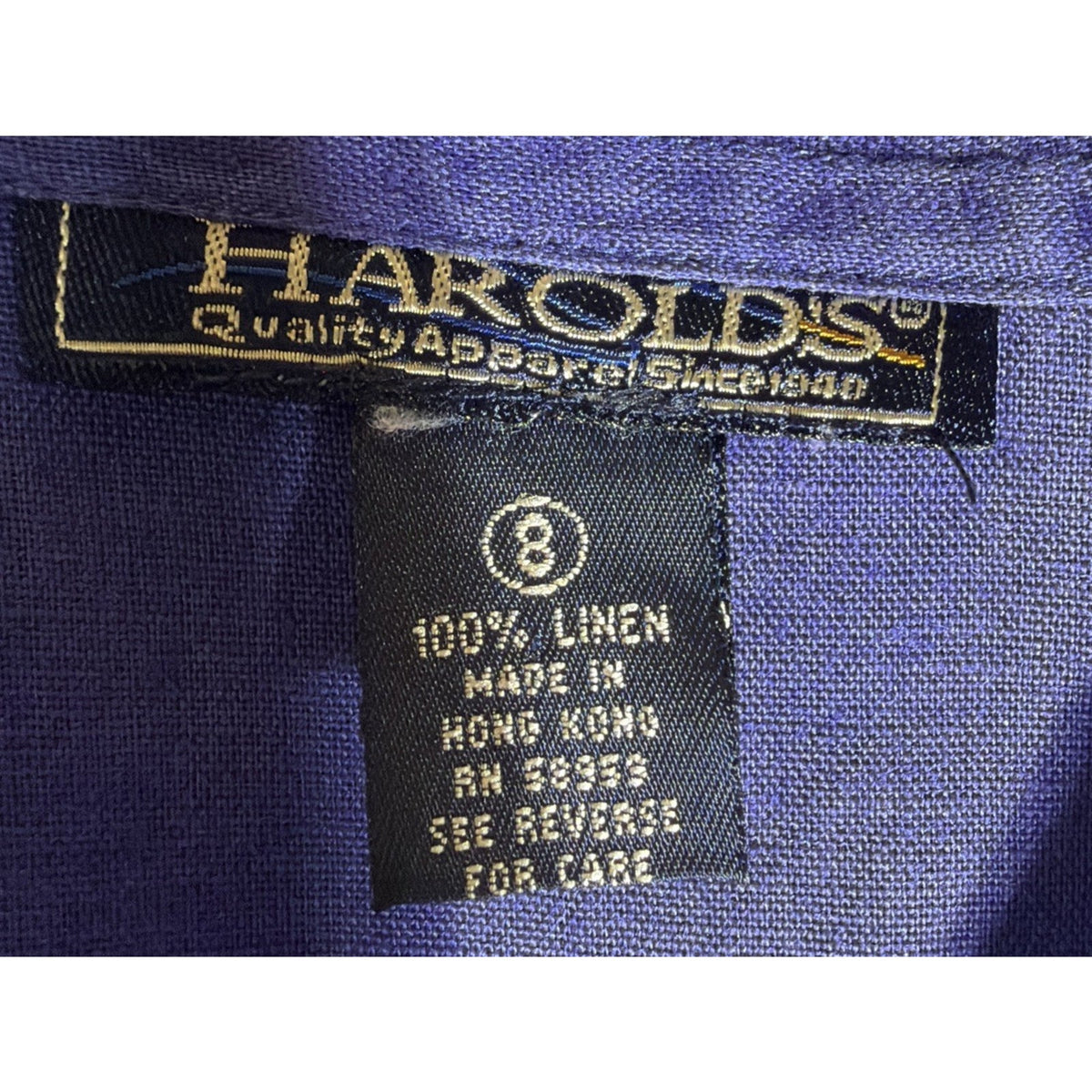 Vintage 90s Harold’s Women’s 8 Shirt 100% Linen Button Down Short Sleeve NWT