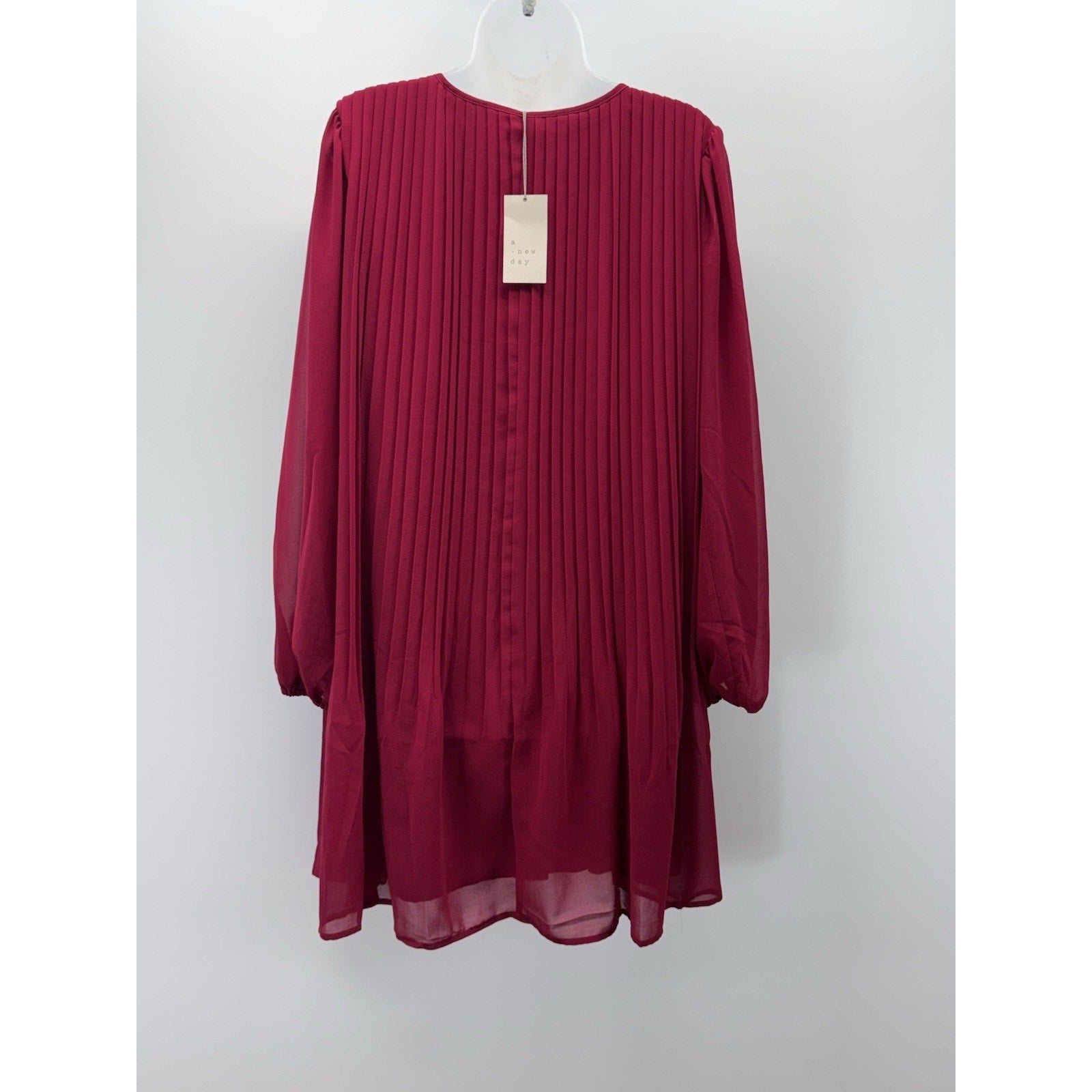 A New Day Red Long Sleeve Babydoll Dress Women’s Size Large NWT