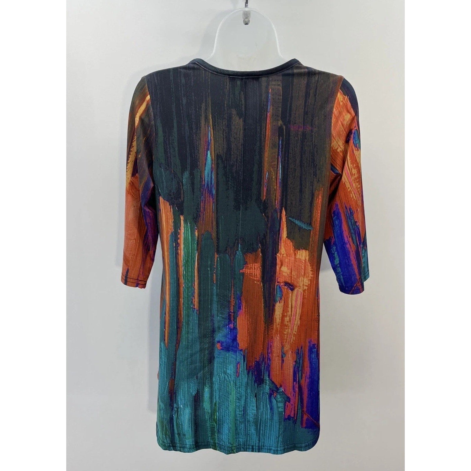 AZALEA BY FIRMANIA Tunic Top, M Multicolored, Pullover, V-Neck, Half Sleeve