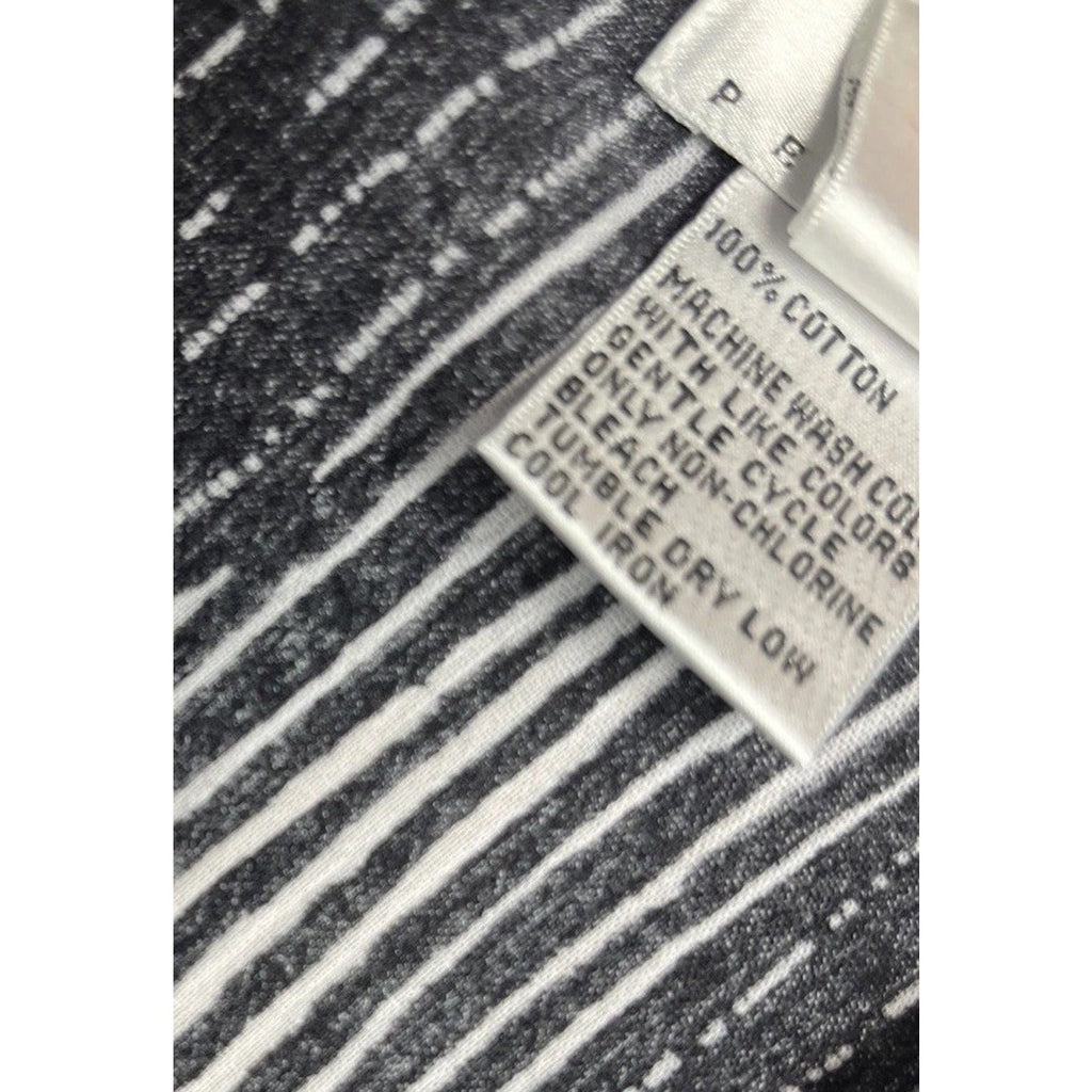 Talbots Shirt Womens Sz MP Black White Striped Long Sleeve Casual Button Up