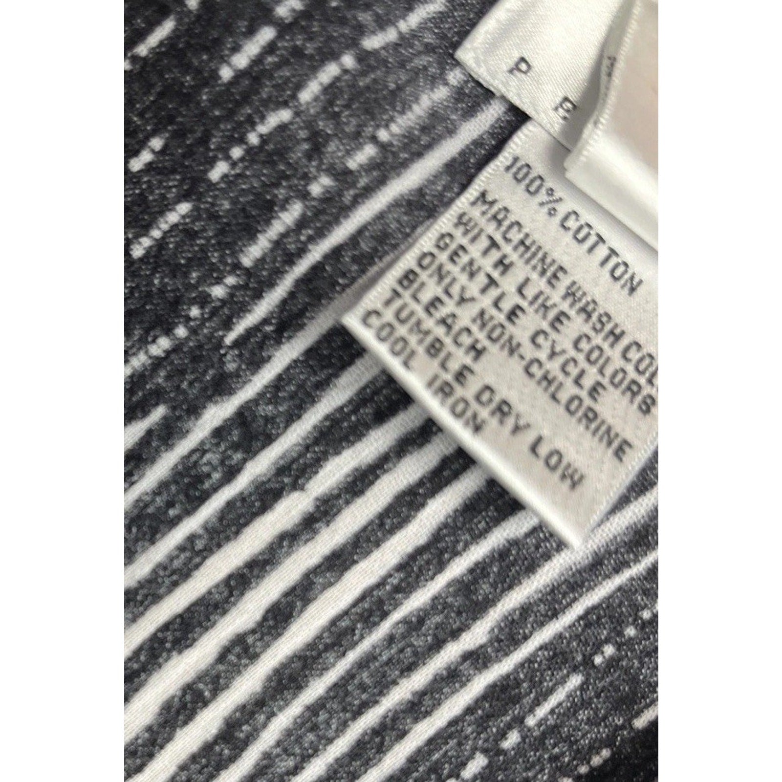 Talbots Shirt Womens Sz MP Black White Striped Long Sleeve Casual Button Up