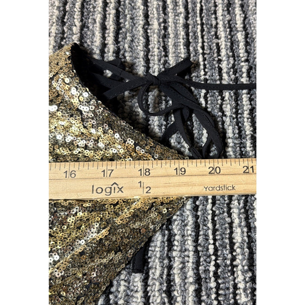 Windsor Black and Gold Sequin Party Romper Size L