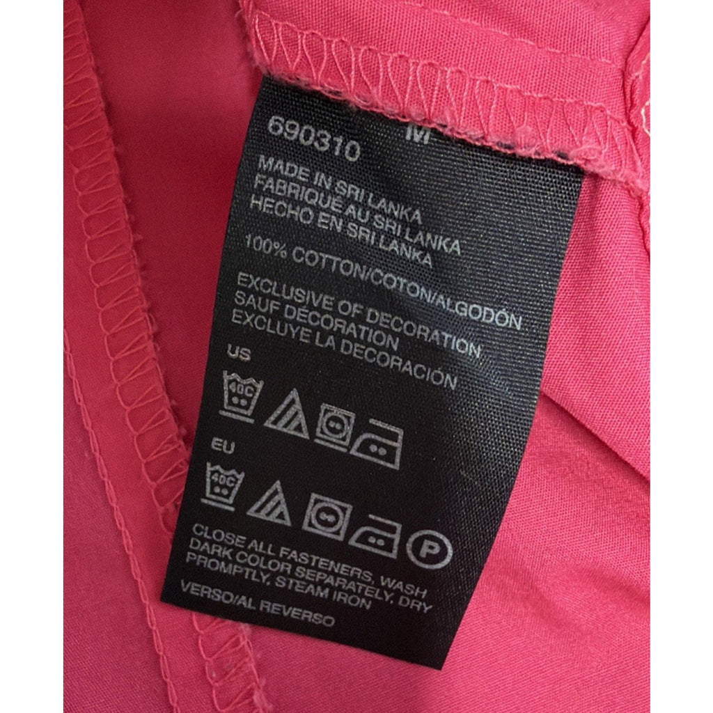 Tommy Hilfiger Ladies Pink Medium Long Sleeve Tab Roll Up Shirt