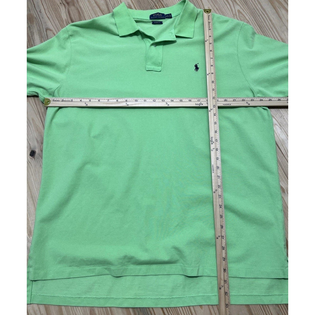 Ralph Lauren Polo Shirt Mens XXL Green Blue Pony Short Sleeve Rugby