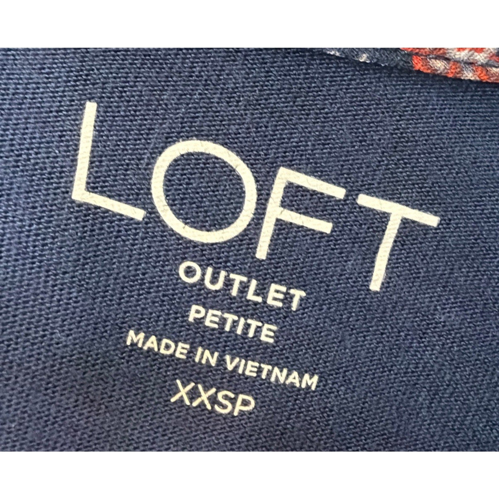 Loft Blouse Top Size XXS Pet Womans Navy Blue Brown Floral Print 3/4 Bell Sleeve