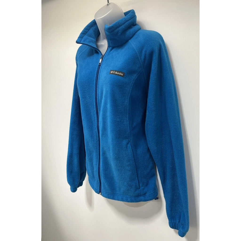 Columbia Jacket Women XL Benton Spring Full Zip Blue Fleece Mock Neck