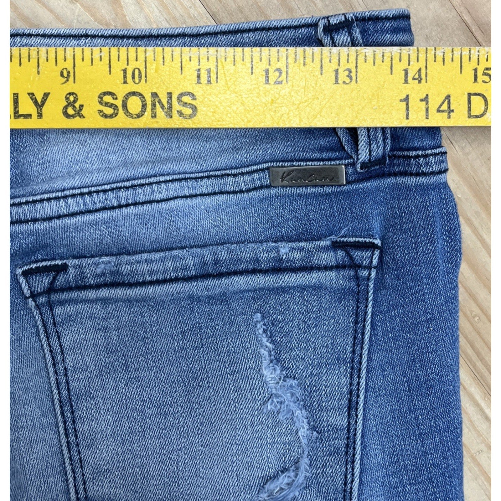 KanCan Womens Skinny Jeans Size 5 / 26 Distressed Low Rise Stretch Raw Hem