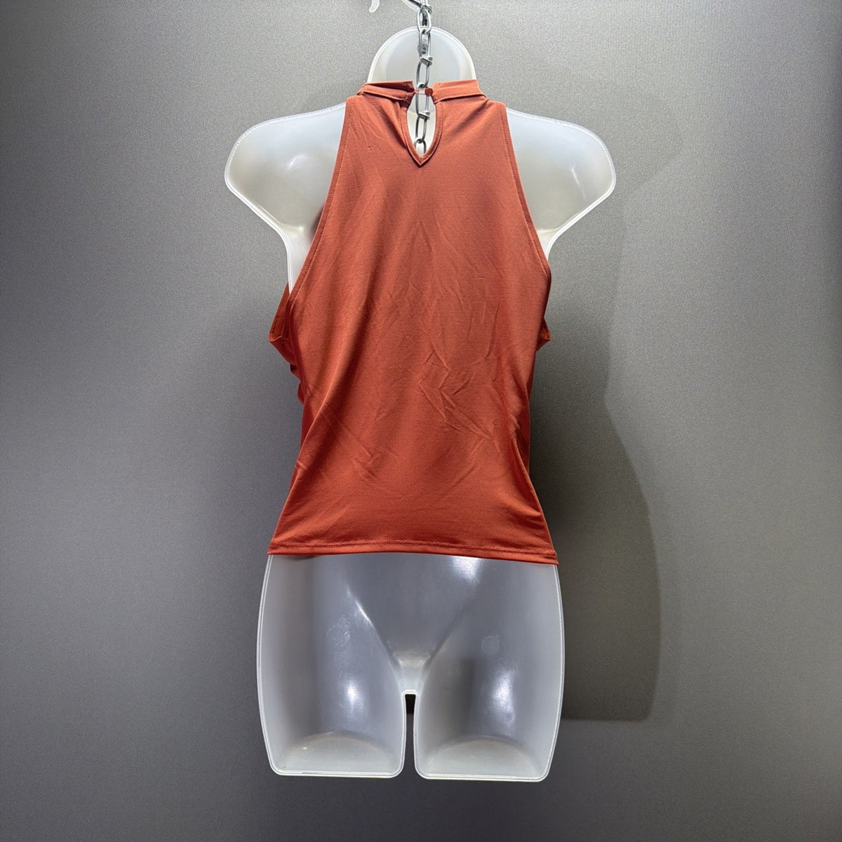 Red by BKE Brick Red Pleated Halter Top Sleeveless Blouse Medium Stretch NWT