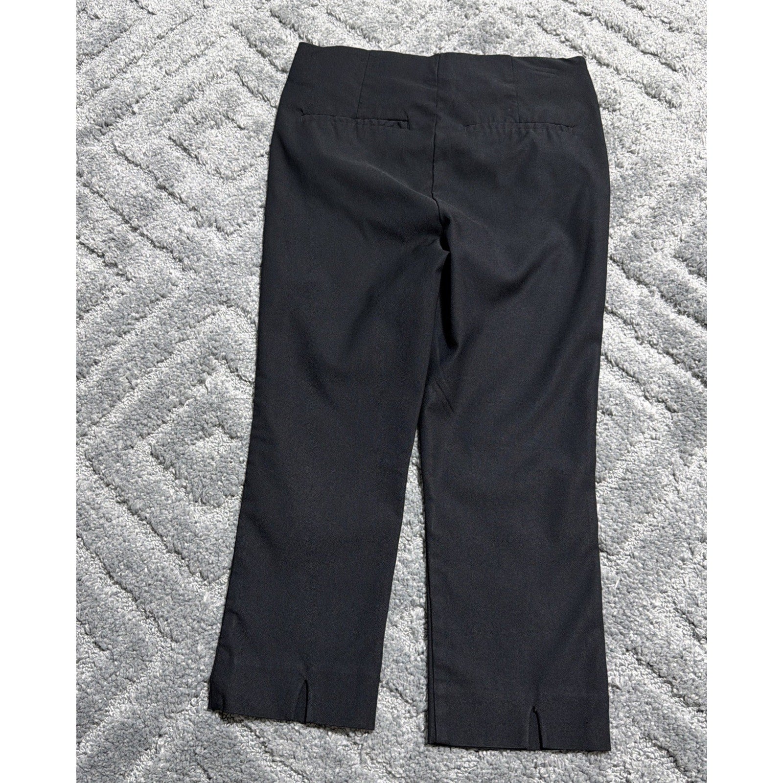 Chicos Size 0 Pants Crop Short Black Pull On Flat Front Womens Career Casual 4