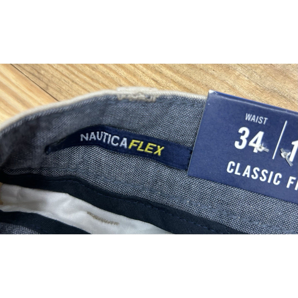 Nautica Flex Shorts Mens 34 Flat Front Classic Fit Clipper Short NWT.