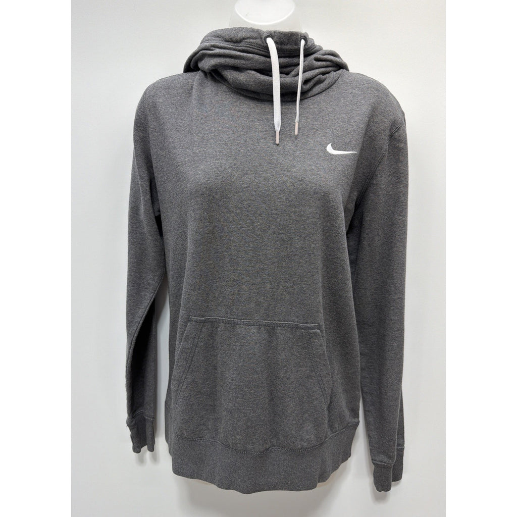 Nike Club Fleece Womens Hoodie Sweatshirt Gray Heathered Pocket Pullover L