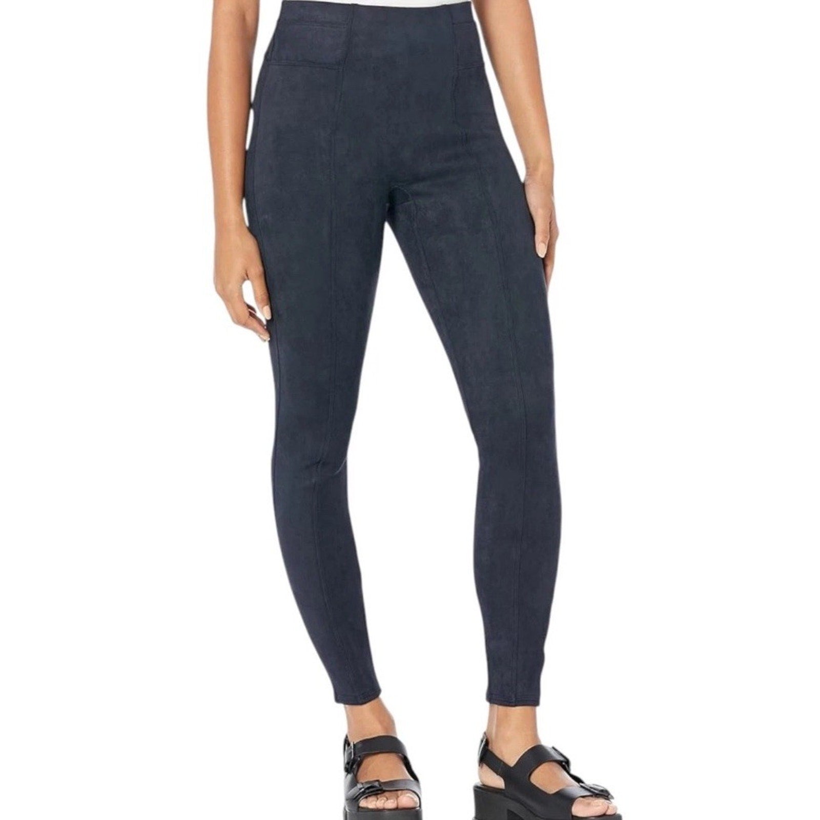 SPANX Women's Faux Suede Leggings Classic Navy New