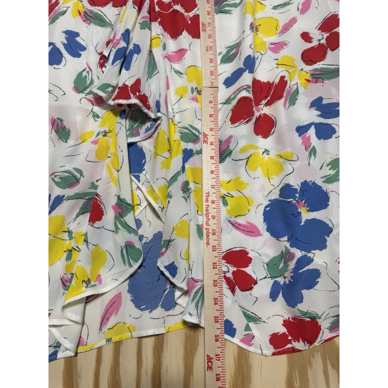 RIXO Target Floral Midi Dress 20W 22W White Multicolor Ruched Front Cottagecore