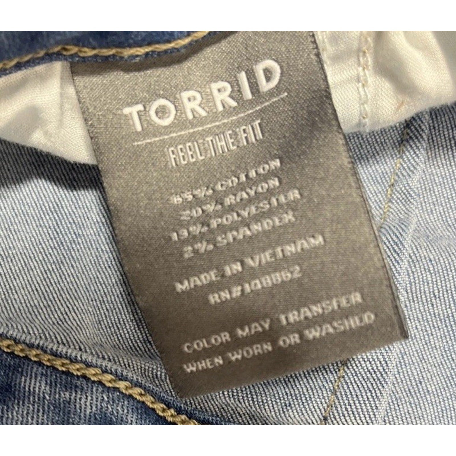 Torrid Wide Leg Jeans Women Size 14 Blue Crop High Rise Vintage Stretch Denim