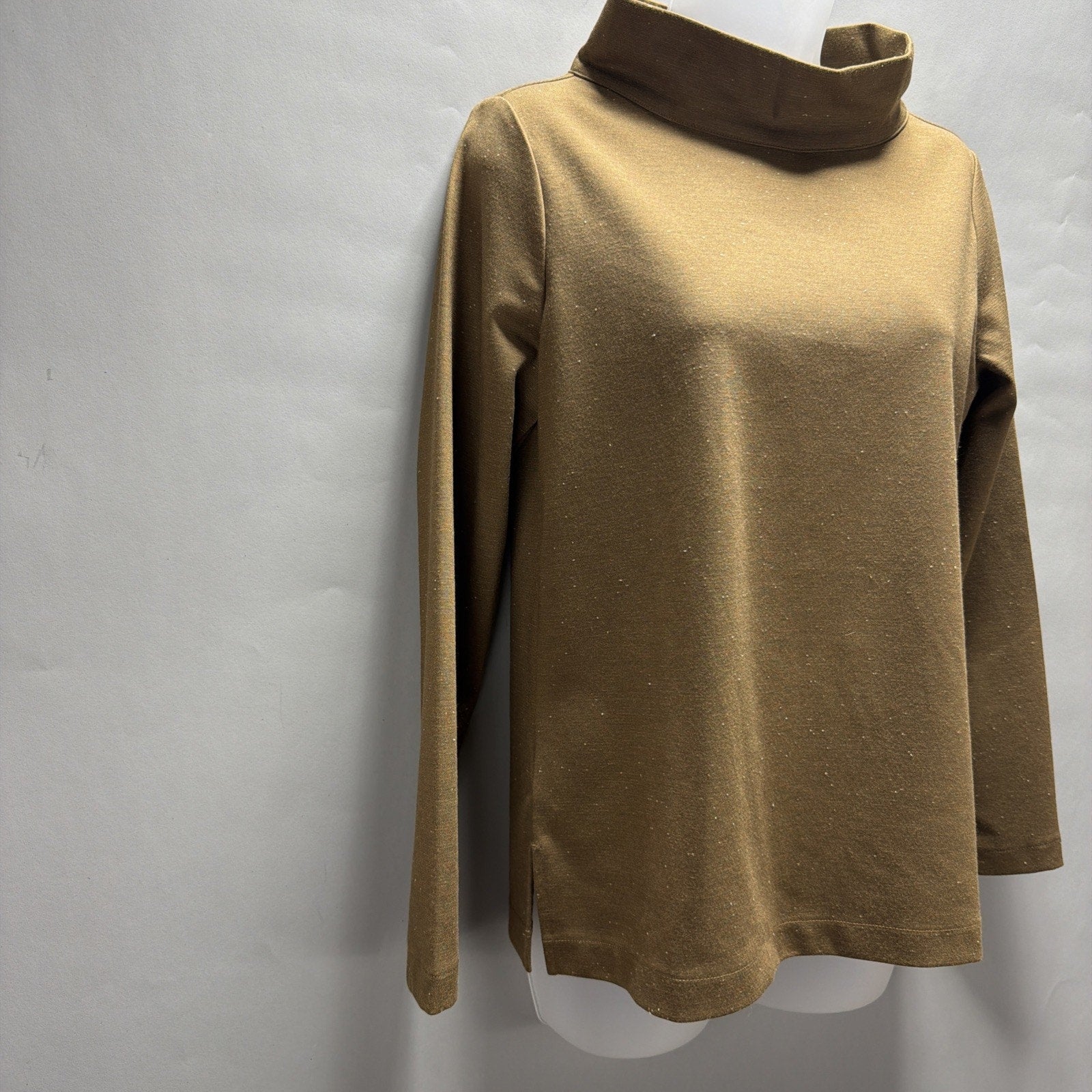 Ann Taylor Sweater Pullover Women S Brown Speckled Knit Long Sleeve High Neck