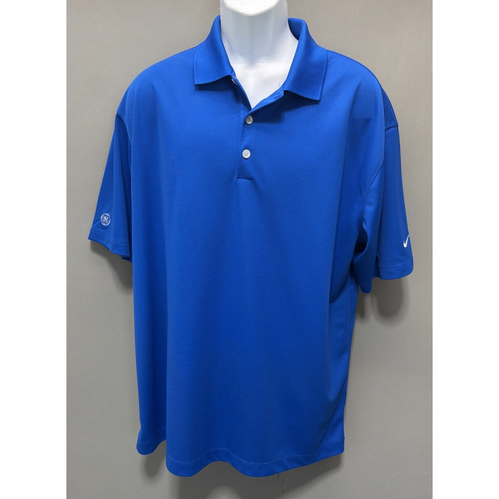 Nike Golf Polo Shirt Mens XL Harbor Blue Micro Pique Moisture Wicking Top GE