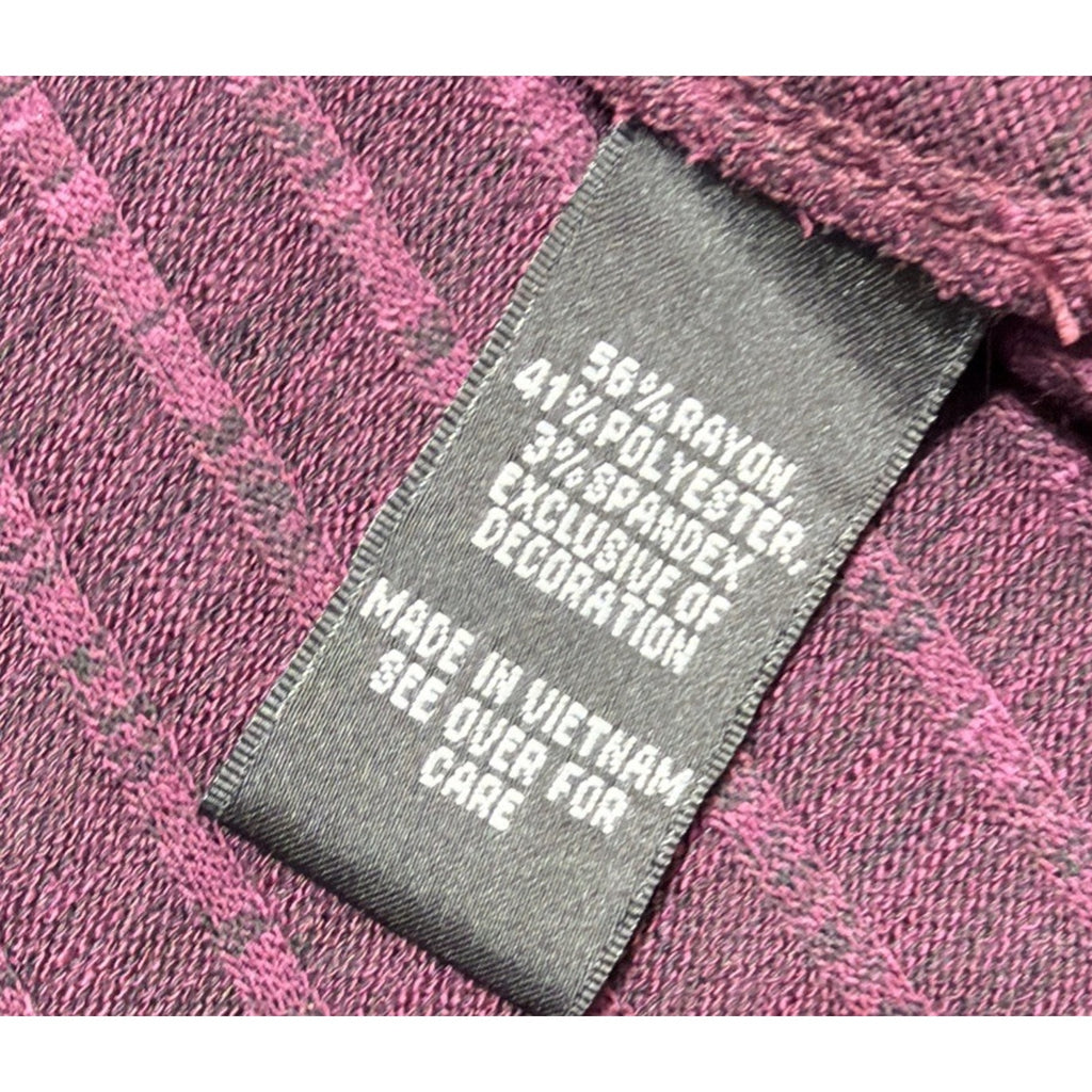 AGB Women’s L Dark Raisin Cowl Neck Ribbed Knit Sweater Lightweight Brand New