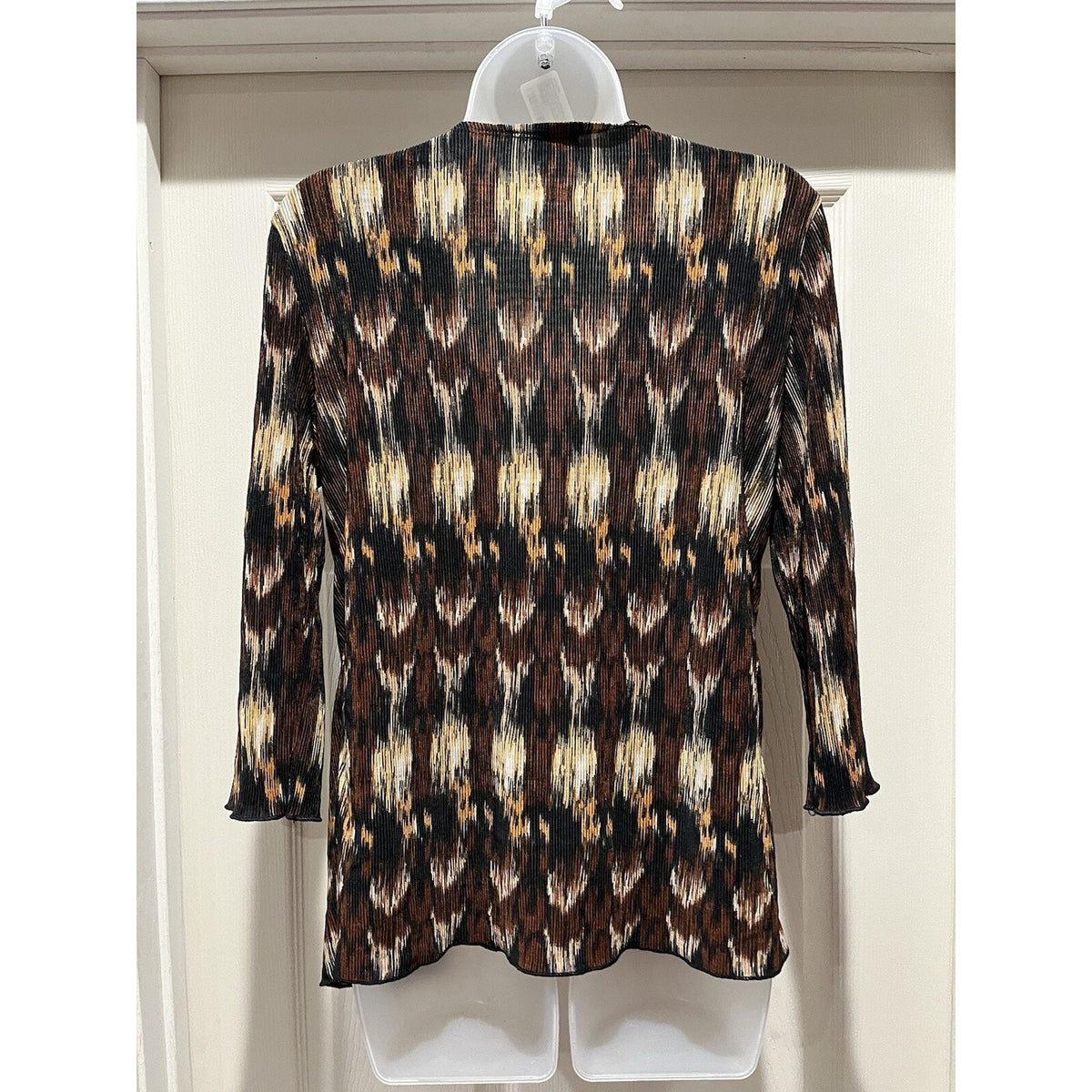 Notations Ladies Animal Print Split Front Top Brown Size M
