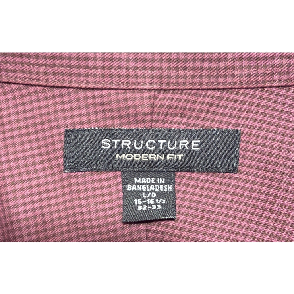 VTG Y2K Structure Gingham Dress Shirt | Mens L Collared Button Up
